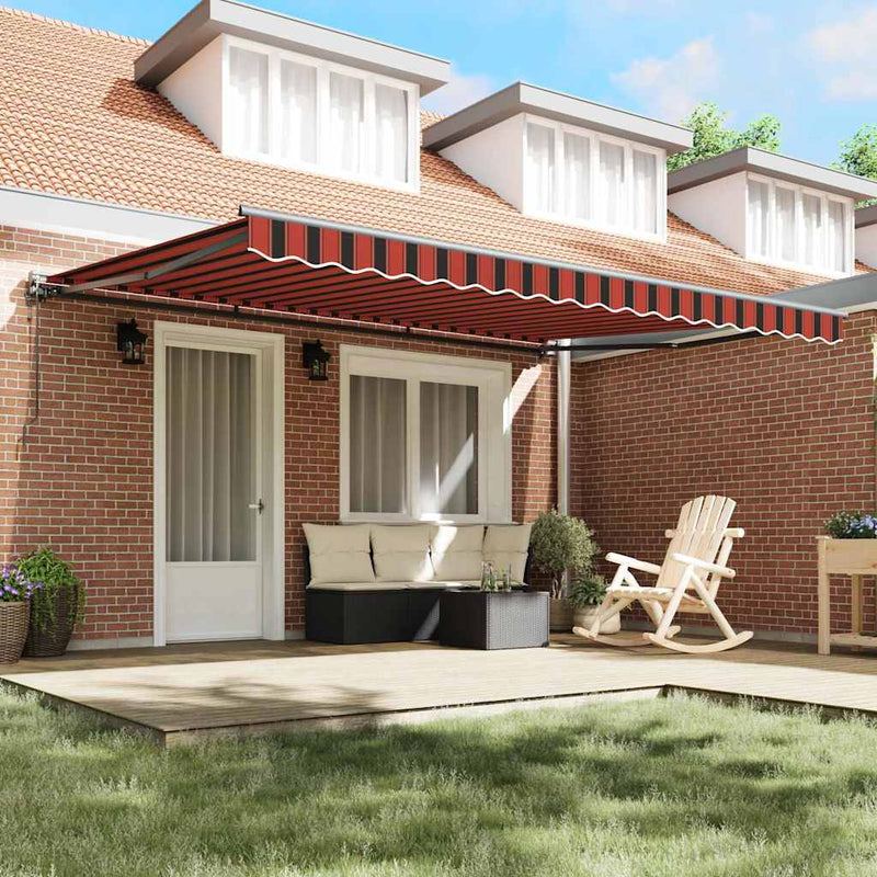 vidaXL Behúzható napellenző Narancs és Barna 450x300 cm szövet