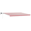 vidaXL Behúzható napellenző Piros és Fehér 450 × 300 cm