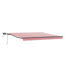 vidaXL Behúzható napellenző Piros és Fehér 450 × 300 cm