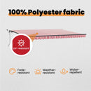 vidaXL Napernyő Anyag Piros és Fehér 450 × 300 cm Poliészter