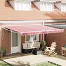 vidaXL Napernyő Piros és Fehér 450 x 300 x 165 cm Poliészter és fém