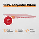 vidaXL Napernyő Piros és Fehér 450 x 300 x 165 cm Poliészter és fém