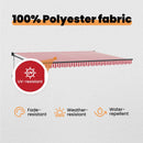 vidaXL Napernyő Piros és Fehér 450 × 300 cm Poliészter és fém