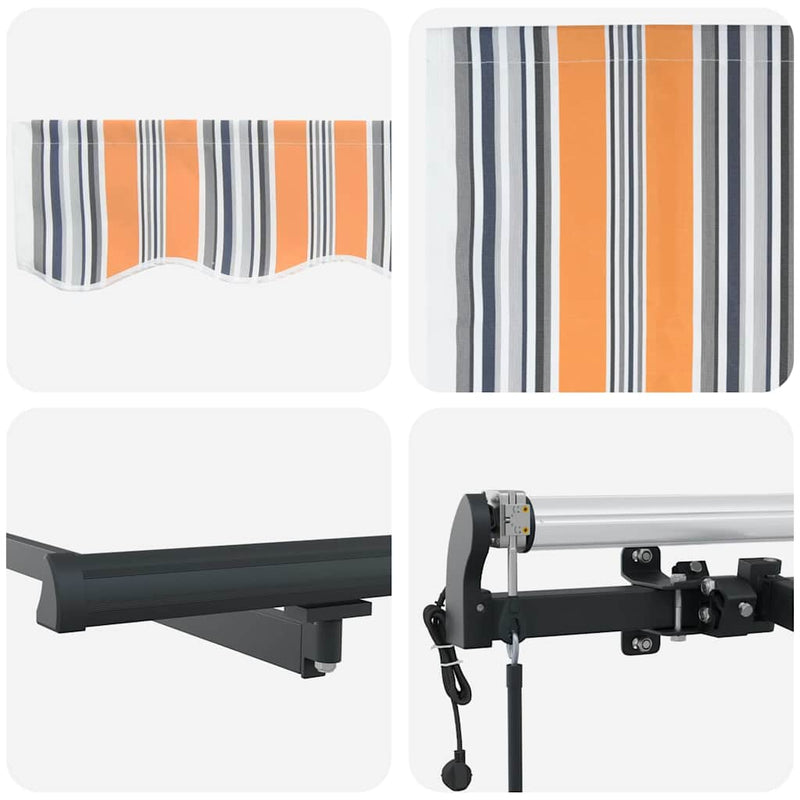 vidaXL Behúzható napellenző Sokszínű 450 ×300 cm szövet