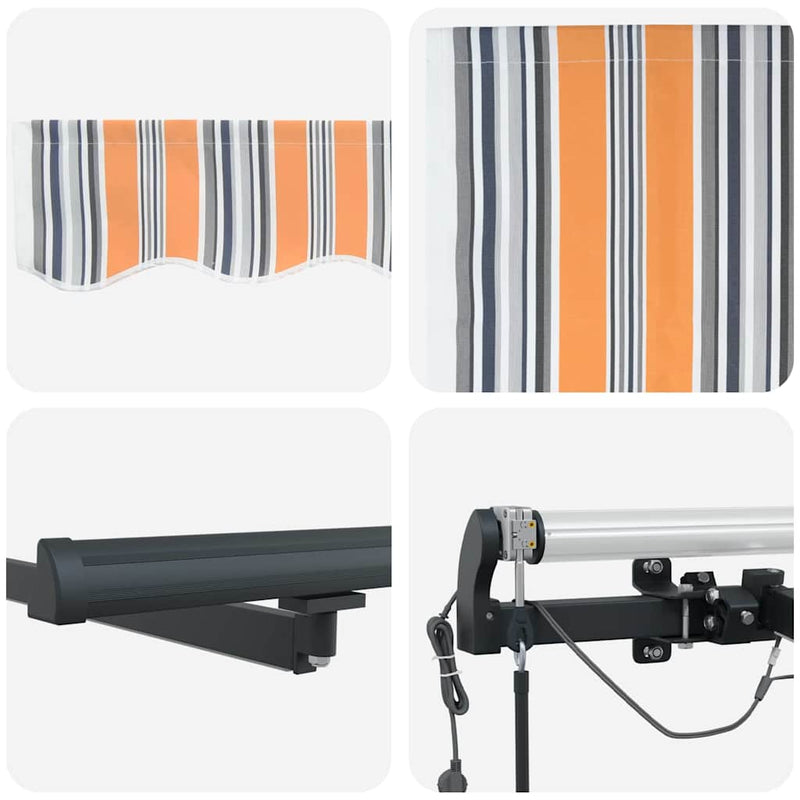 vidaXL Behúzható napellenző tartalmaz Sokszínű 450 × 300 cm szövet