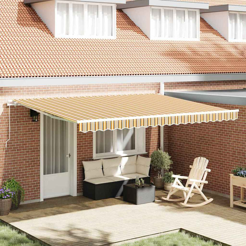 vidaXL Behúzható napellenző Sokszínű 450 × 300 cm Poliészter és fém