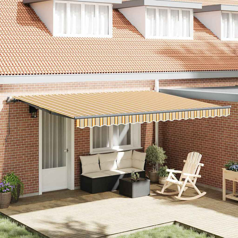 vidaXL Behúzható napellenző Sokszínű 450 × 300 cm szövet