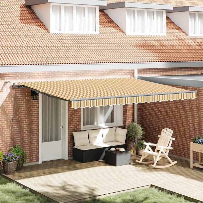vidaXL Behúzható napellenző with Sokszínű 450 × 300 cm szövet