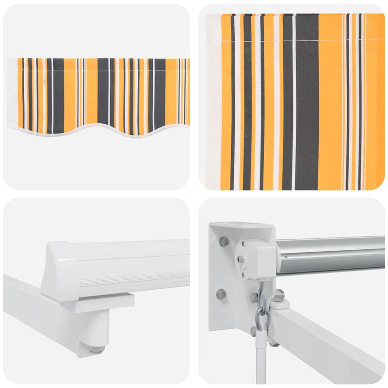 vidaXL Behúzható napellenző Sokszínű 450 × 300 cm Poliészter és fém