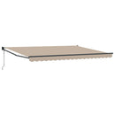 vidaXL Behúzható napellenző Bézs 450 x 300 x 165 cm Poliészter és fém