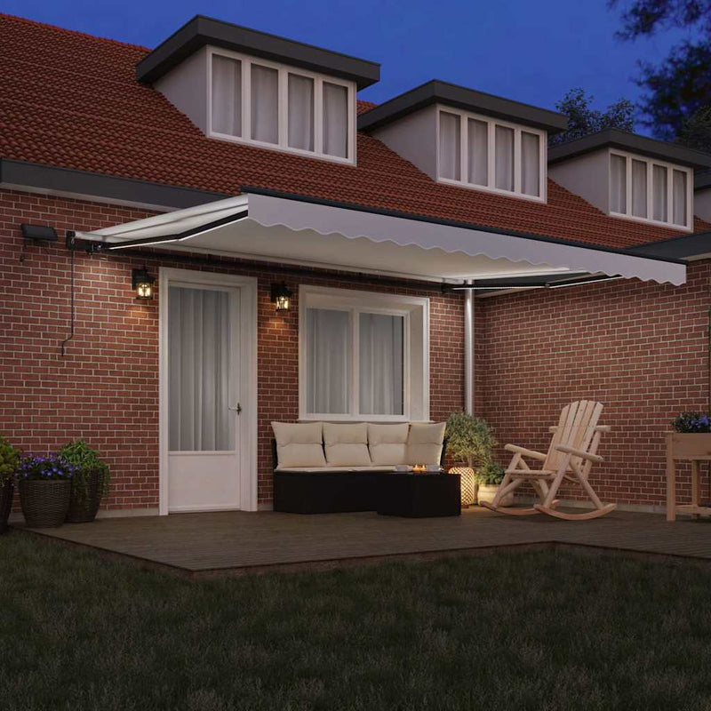 vidaXL Behúzható napellenző LED -es lámpákkal Fehér 450 ×300 cm szövet