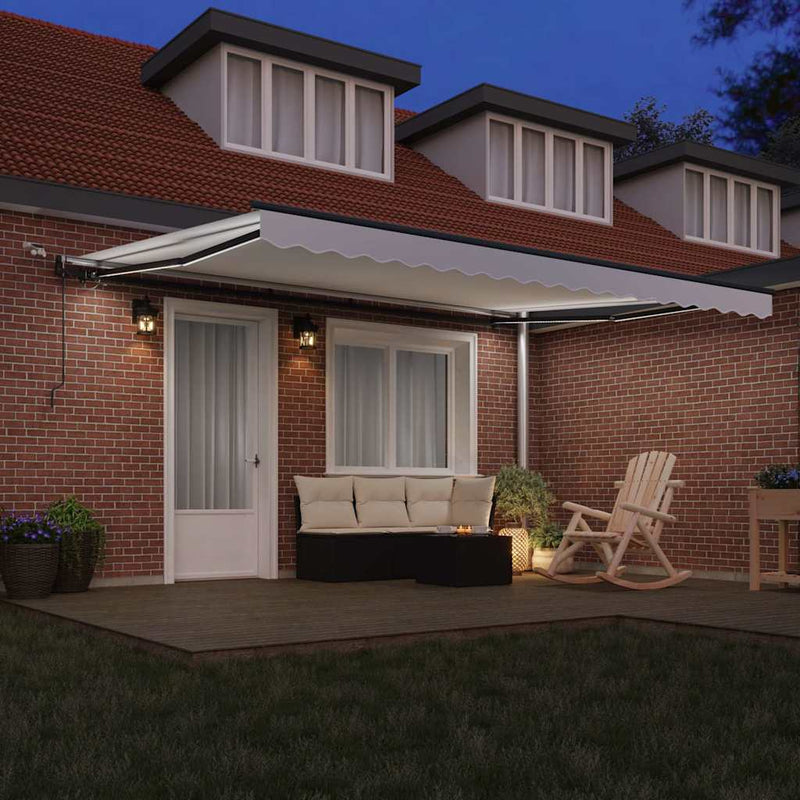 vidaXL Behúzható napellenző tartalmaz Fehér 450 × 300 cm szövet