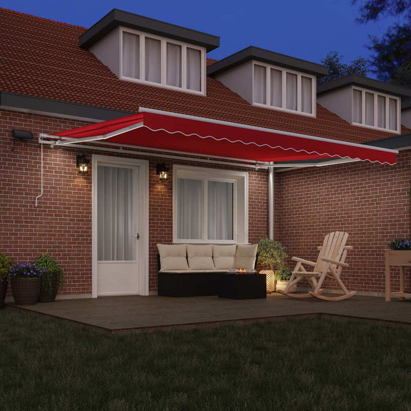 vidaXL Behúzható napellenző tartalmaz 450 × 300 cm Piros