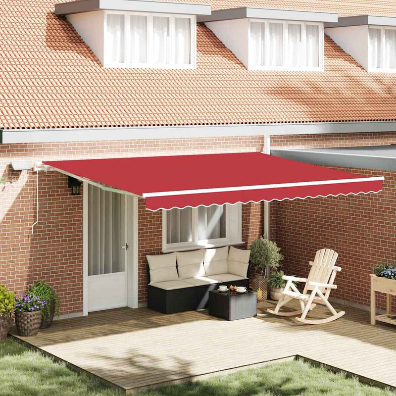 vidaXL Behúzható napellenző tartalmaz 450 × 300 cm Piros