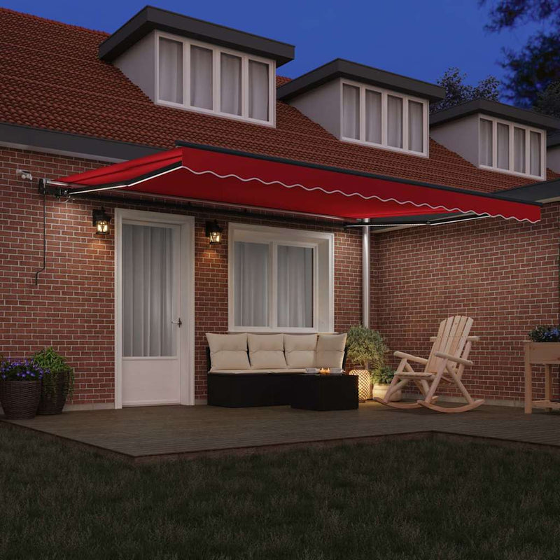 vidaXL Behúzható napellenző with Piros 450 × 300 cm szövet