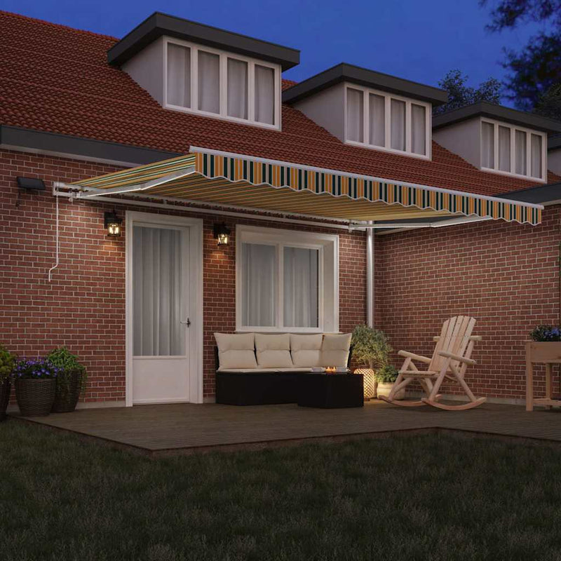 vidaXL Behúzható napellenző tartalmaz 450 × 300 cm Zöld és sárga