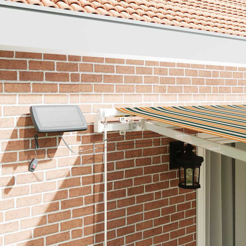 vidaXL Behúzható napellenző tartalmaz 450 × 300 cm Zöld és sárga
