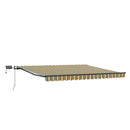 vidaXL Behúzható napellenző Zöld és sárga 450 × 300 cm