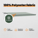vidaXL Napernyő Anyag Zöld és Fehér 450 × 300 cm Poliészter