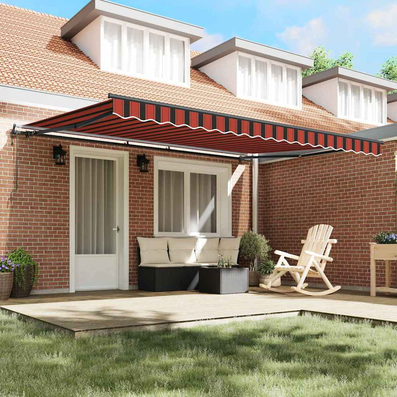 vidaXL Behúzható napellenző narancssárga és barna 450 × 350 cm szövet