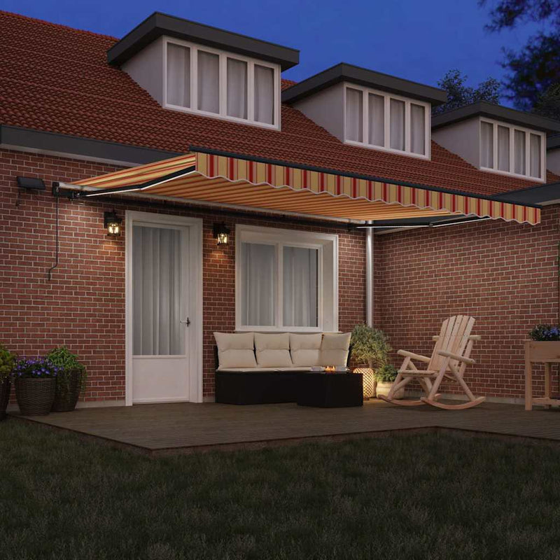 vidaXL Behúzható napellenző sárga és narancssárga 450 × 350 cm szövet