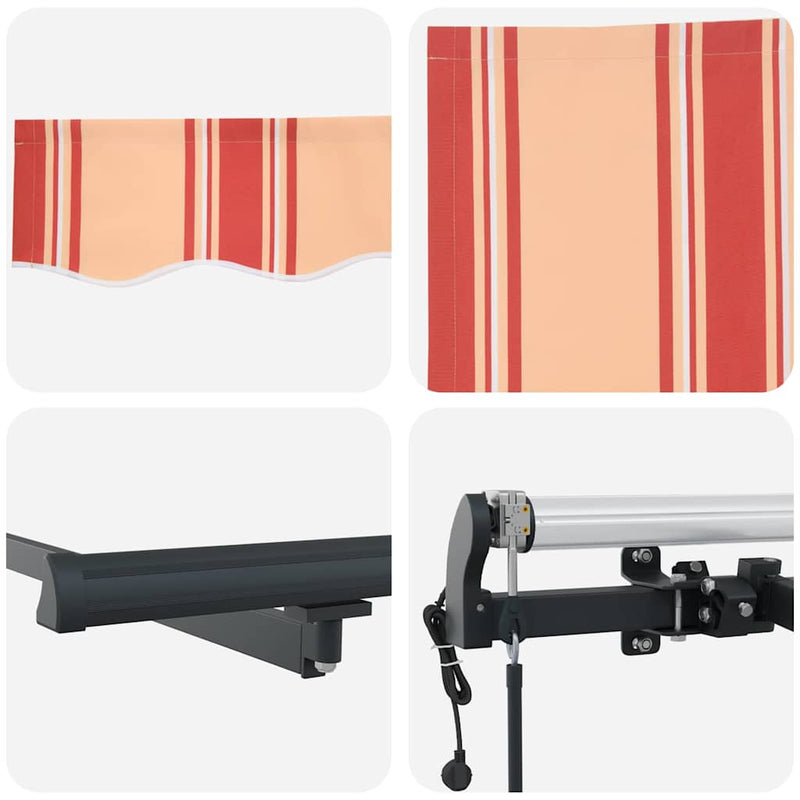 vidaXL Behúzható napellenző sárga és narancssárga 450 × 350 cm szövet