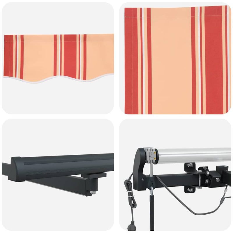 vidaXL Behúzható napellenző sárga és narancssárga 450 × 350 cm szövet