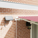 vidaXL Behúzható napellenző Piros és Fehér 450 × 350 cm