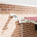 vidaXL Behúzható napellenző Piros és Fehér 450 × 350 cm Poliészter
