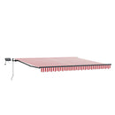 vidaXL Behúzható napellenző Piros és fehér 450 ×350 cm szövet