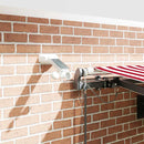 vidaXL Behúzható napellenző Piros és fehér 450 × 350 cm szövet