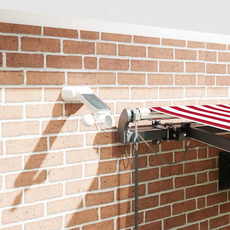 vidaXL Behúzható napellenző with Piros és fehér 450 × 350 cm szövet
