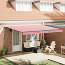 vidaXL Behúzható napellenző Piros és Fehér 450 × 350 cm Poliészter
