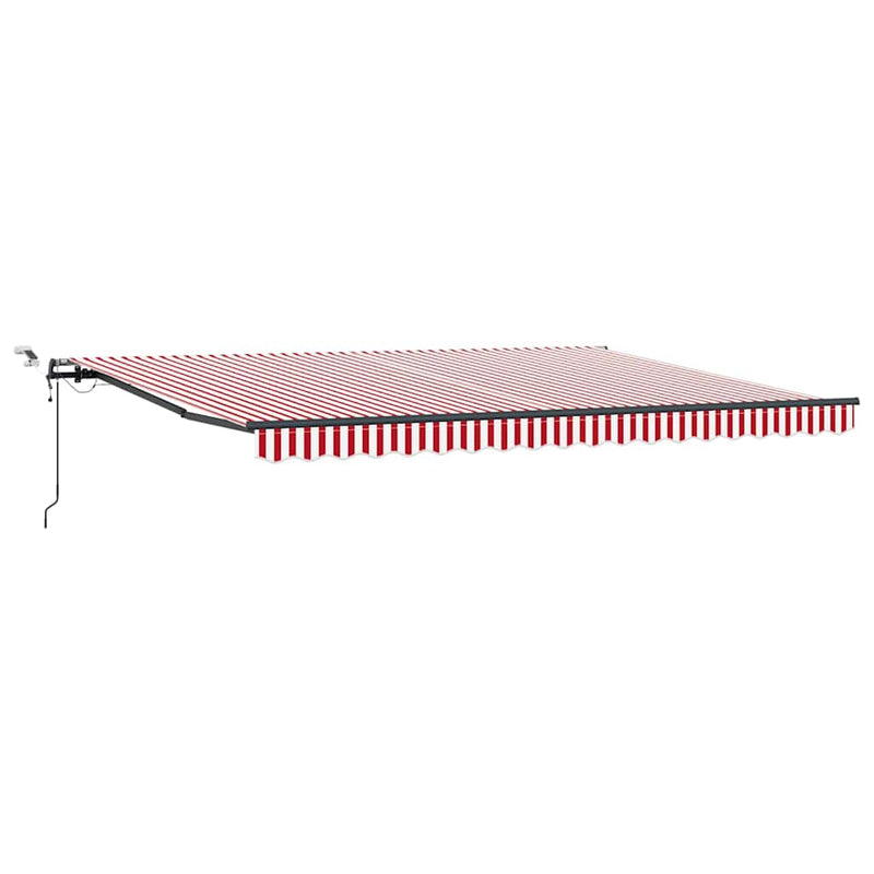 vidaXL Behúzható napellenző with Piros és fehér 450 × 350 cm szövet