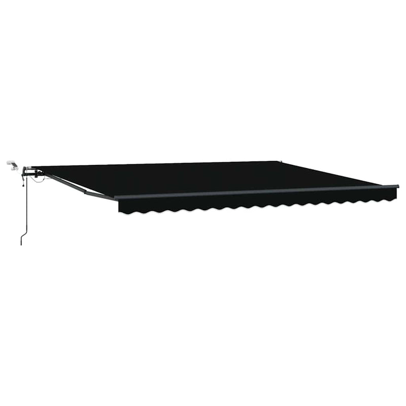 vidaXL Behúzható napellenző tartalmaz Fekete 450 × 350 cm szövet