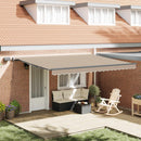 vidaXL Behúzható napellenző LED -es lámpákkal Bézs 450 ×350 cm szövet