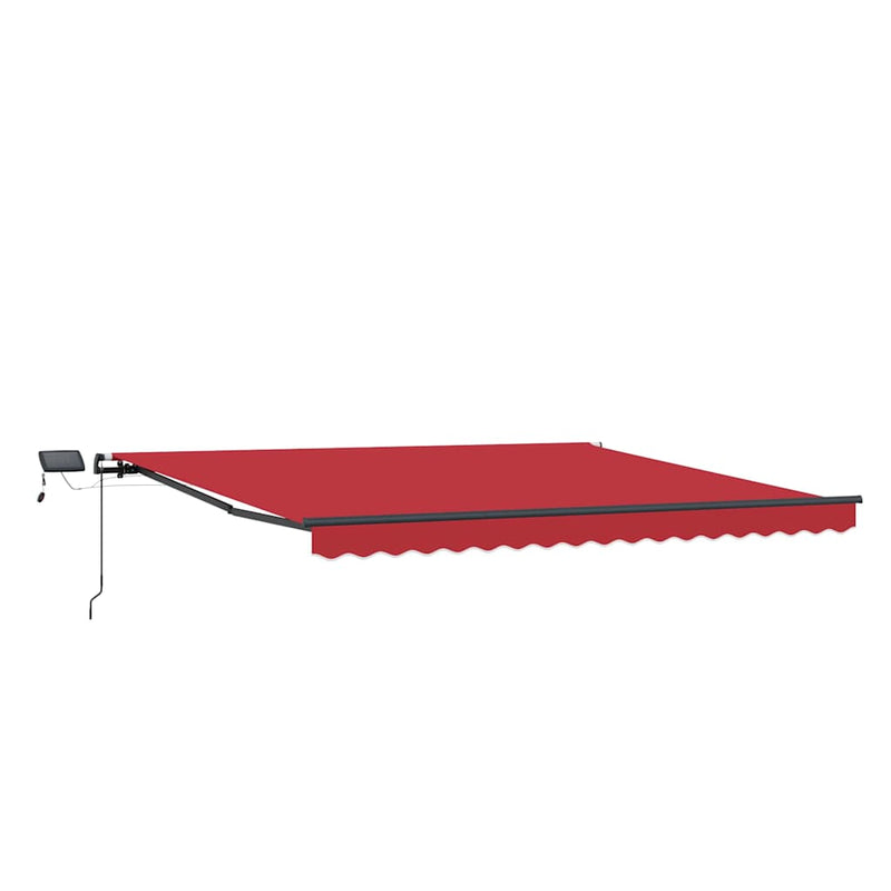 vidaXL Behúzható napellenző LED -es lámpákkal Piros 450 ×350 cm szövet