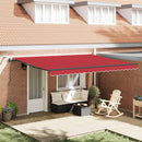 vidaXL Behúzható napellenző tartalmaz Piros 450 × 350 cm szövet