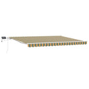 vidaXL Behúzható napellenző Zöld és sárga 450 × 350 cm