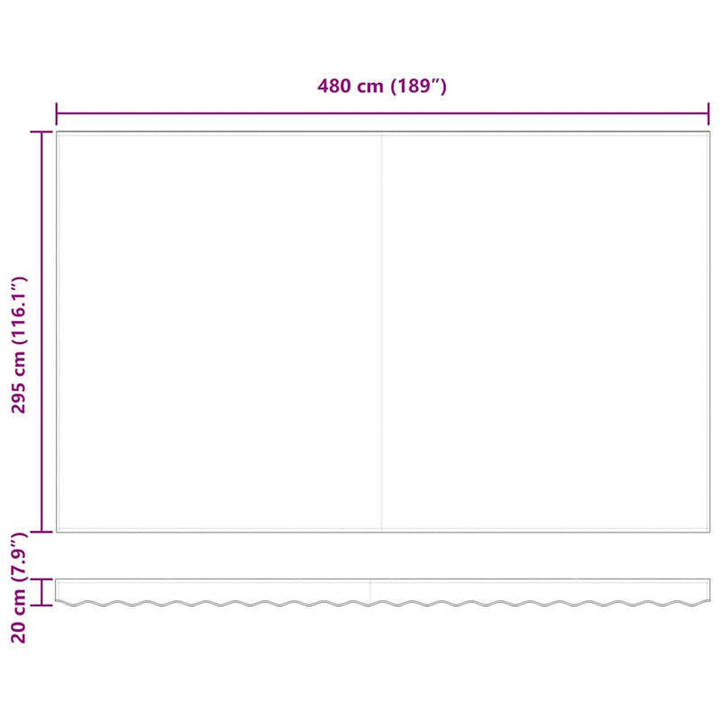 vidaXL Behúzható napellenző Kék és Fehér 500 × 300 cm Szövet és Fém