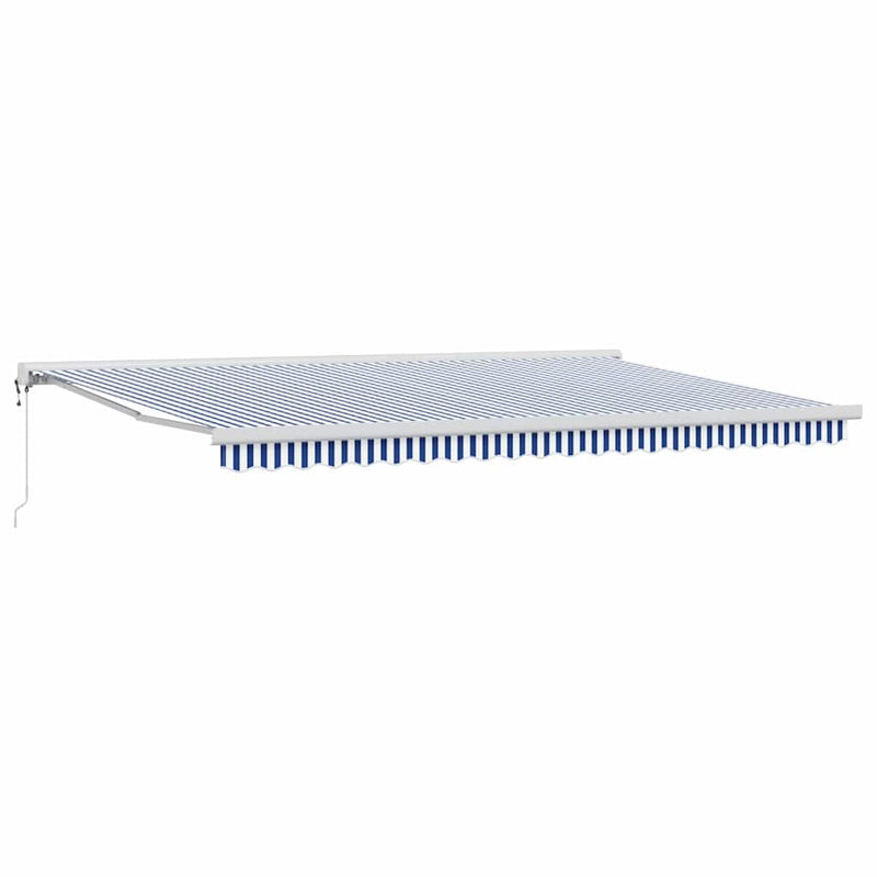 vidaXL Behúzható napellenző Kék és fehér 500 × 300 cm Szövet, Fém
