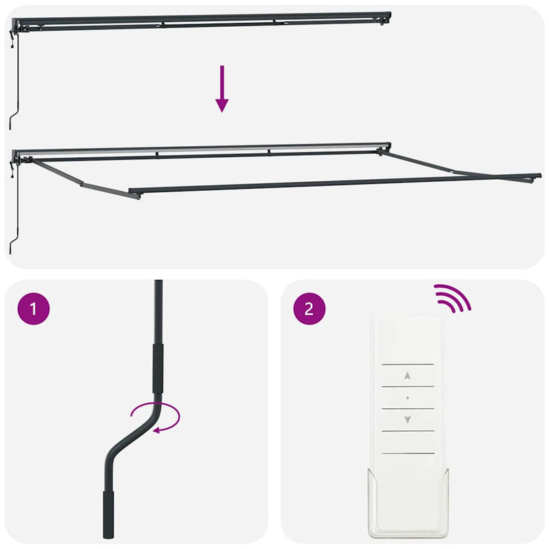 vidaXL Behúzható napellenző Kék és Fehér 500x300 cm szövet
