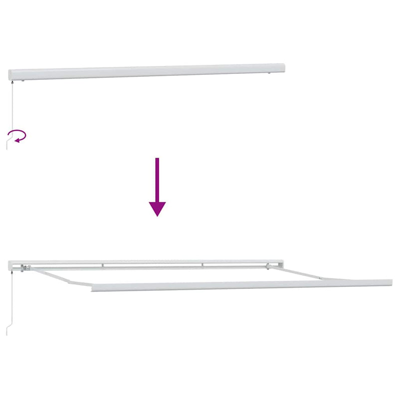 vidaXL Behúzható napellenző Narancs és fehér 500 × 300 cm