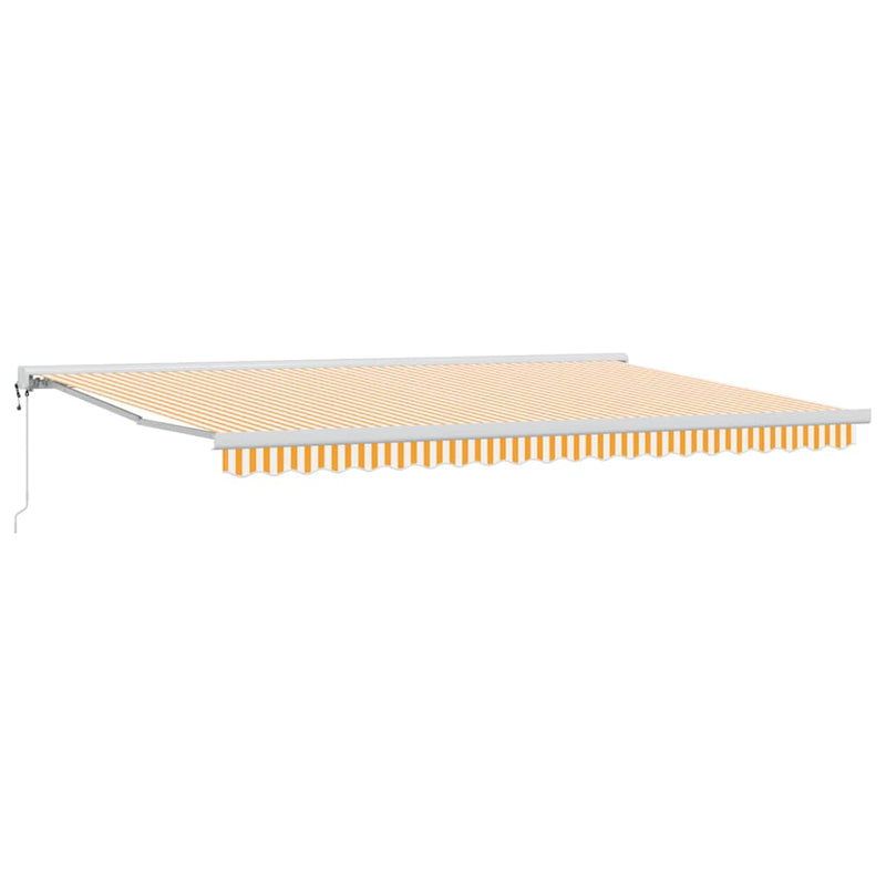 vidaXL Behúzható napellenző narancssárga és fehér 500 × 300 cm