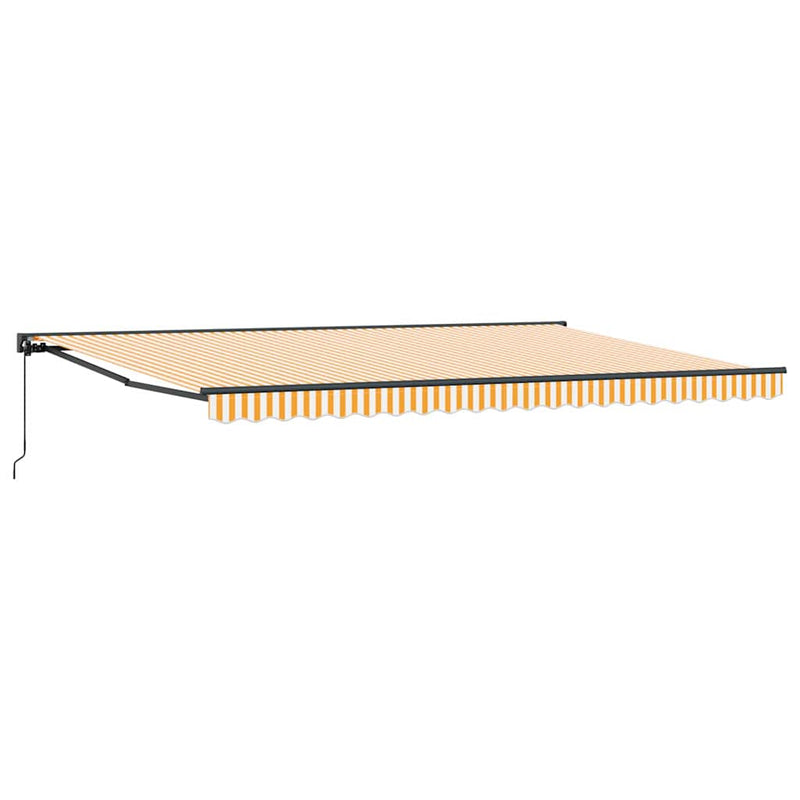 vidaXL Behúzható napellenző Narancs és fehér 500x300 cm szövet