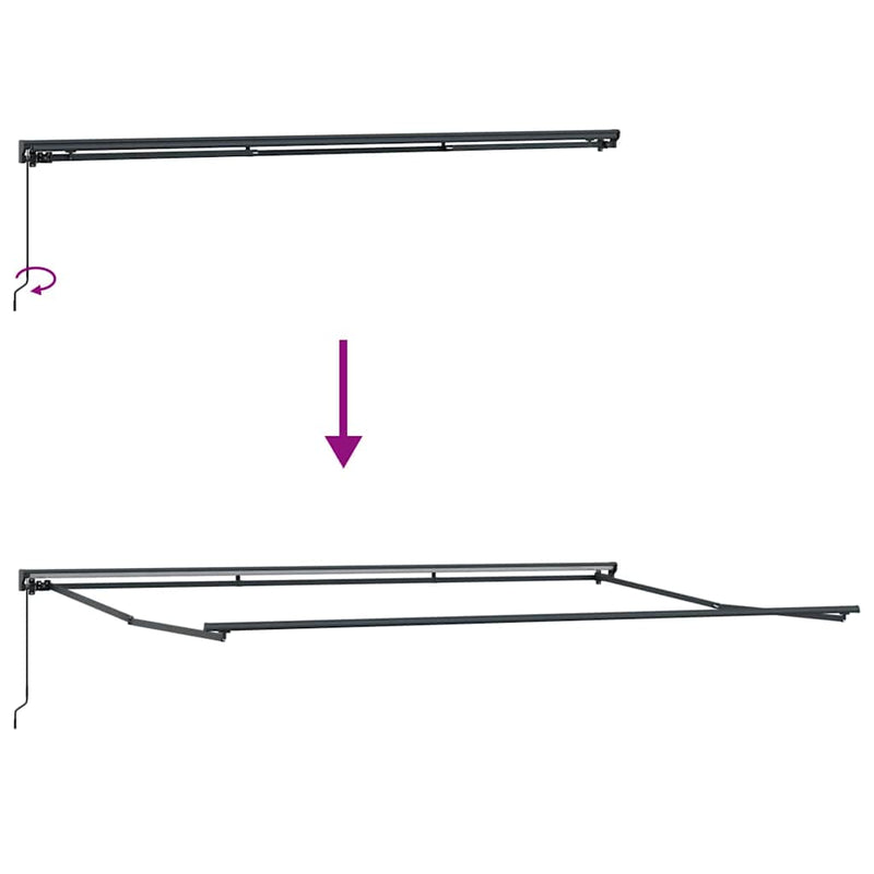 vidaXL Behúzható napellenző Narancs és fehér 500x300 cm szövet
