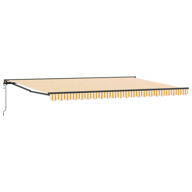 vidaXL Behúzható napellenző Narancs és fehér 500x300 cm szövet