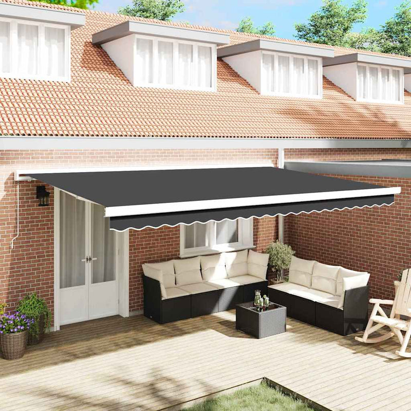 vidaXL Behúzható napellenző Antracit 500 ×300 cm Szövet és Fém