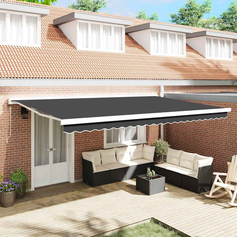 vidaXL Behúzható napellenző Antracit 500 × 300 cm Szövet, Fém