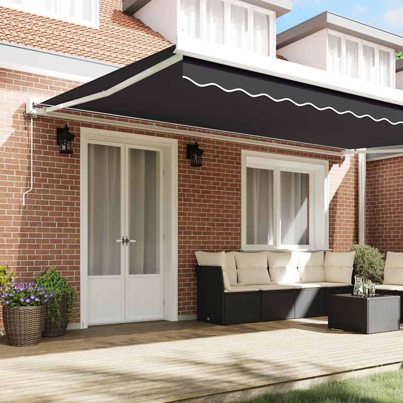 vidaXL Behúzható napellenző Antracit 500 × 300 cm Szövet, Fém